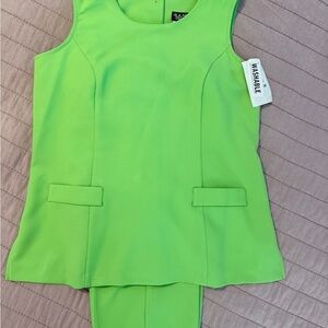 Helene Blake  Culottes Set Green Size 18 NWT